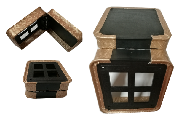 皮革背胶塑料盒